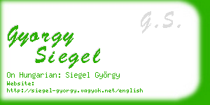gyorgy siegel business card
